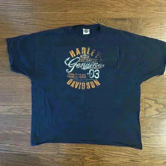Harley Davidson Orlando Y2K Tee Shirt Size 3X XXXL Biker Motorcycle Navy Tee - Picture 10 of 10